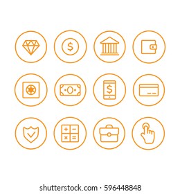 E-commerce shopping line vector icons 