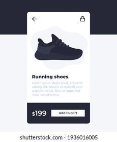 e-commerce and shopping mobile app design, buy shoes online vector