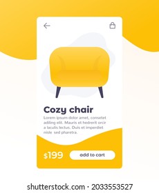 e-commerce and shopping mobile app design, buy furniture online