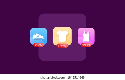 
E-commerce shopping or purchases various products service. Dark Version