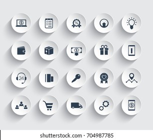 E-commerce, shopping, retail icons set