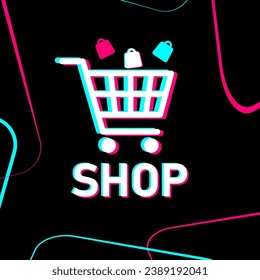 E-commerce shopping and selling app. Shopping, sale of goods from the Internet. Promotion of goods and services. Popular social media logo. EPS10