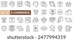 E-Commerce and Shopping thin line icons set. E-Commerce, Shop, Online Shopping Editable Stroke icons collection. Shoppind symbols set. Vector illustration editable stroke line icons, 