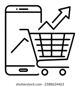 E-commerce Shopping Trends Analysis Icon