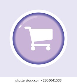 E-commerce shopping trolly flat gradient vector icon illustration