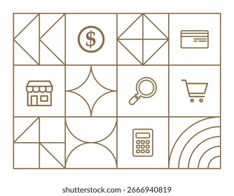 Ecommerce shopping vector geometric shapes