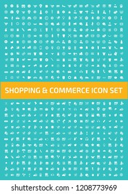 E-commerce and shopping vector icon set design
