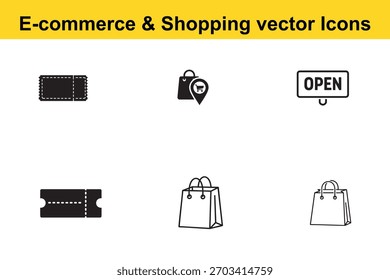 Conjunto de iconos vectoriales de comercio electrónico y compras