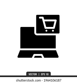 E-Commerce Silhouette icon vector, illustration logo template in trendy style. Suitable for many purposes.
