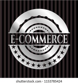 e-commerce silvery badge or emblem