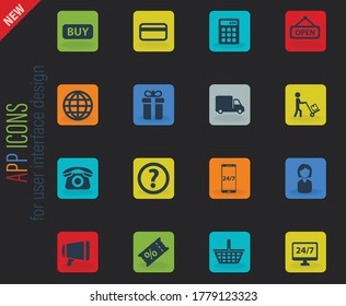 E-commerce simply symbol for web icons and user interface