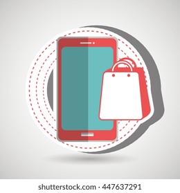 e-commerce from smartphone isolated icon design, vector illustration  graphic 