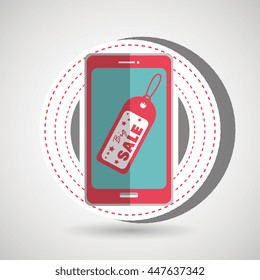e-commerce from smartphone isolated icon design, vector illustration  graphic 