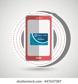 e-commerce from smartphone isolated icon design, vector illustration  graphic 