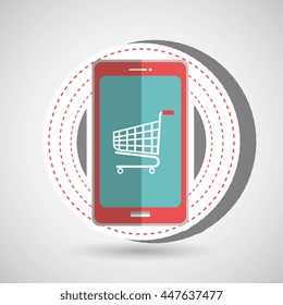 e-commerce from smartphone isolated icon design, vector illustration  graphic 