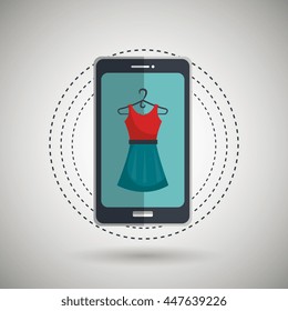 e-commerce from smartphone isolated icon design, vector illustration  graphic 