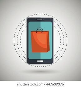 e-commerce from smartphone isolated icon design, vector illustration  graphic 