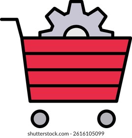 E-commerce Solution Line Filled Vector Icon Design
