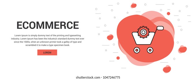 ecommerce solution vector thin line
