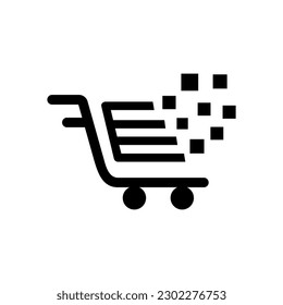 E-commerce Solutions Flat Black Icon Isolate On White Background Vector Illustration | Seo Icons