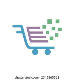 E-commerce Solutions Flat Colorful Icon Isolate On White Background Vector Illustration | Seo Icons