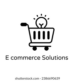 An ecommerce solutions glyph icon design 