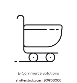 E-Commerce Solutions icon. Outline style icon design isolated on white background