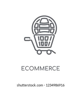 ecommerce solutions linear icon. Modern outline ecommerce solutions logo concept on white background from General collection. Suitable for use on web apps, mobile apps and print media.