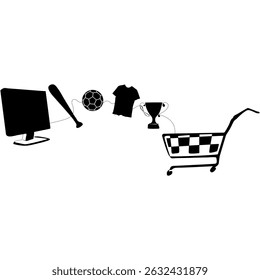 Ecommerce Sports Equipment Shopping Vector Illustration
