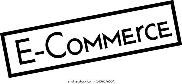 E-COMMERCE stamp on white background