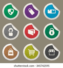 E-commerce sticker icons for web
