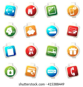E-commerce stickers label icon set for web sites