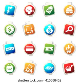 E-commerce stickers label icon set for web sites