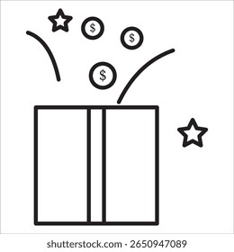 Vector de contorno de icono de stock de comercio electrónico