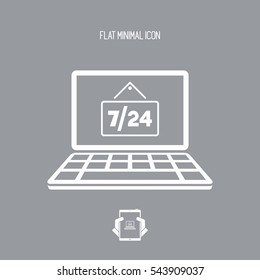 E-commerce store 7/24 - Vector flat icon