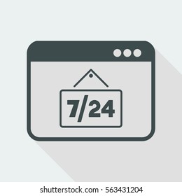 E-commerce store 7/24 - Vector flat icon