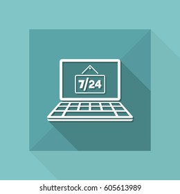 E-commerce store 7/24 - Vector flat icon