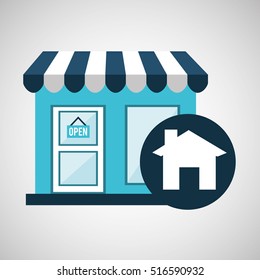 e-commerce store building web page design vector illustration eps 10
