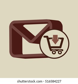 e-commerce store email envelope digital vector illustration eps 10