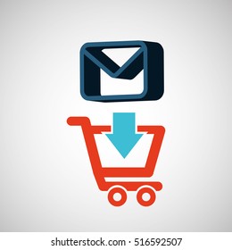 e-commerce store email envelope digital vector illustration eps 10