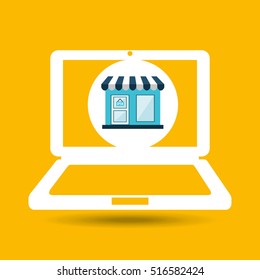 ecommerce store laptop virtual icon vector illustration eps 10
