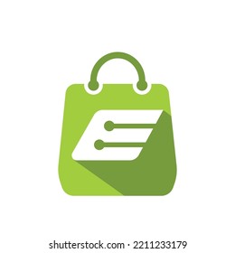 Logo de la tienda Ecommerce Logotipo Premium Ecommerce Logotipo Ilustraciones del vector 