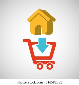 e-commerce store web page icon digital vector illustration eps 10