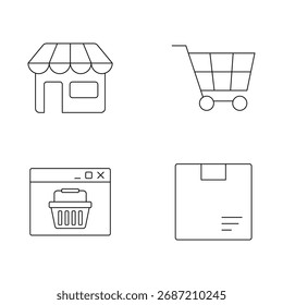 Una tienda de comercio electrónico con una caja de entrega.