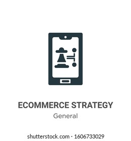 Ecommerce strategy glyph icon vector on white background. Flat vector ecommerce strategy icon symbol sign from modern general collection for mobile concept and web apps design.