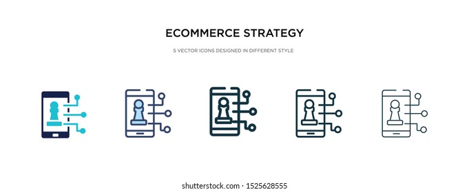 ecommerce strategy icon in different style vector illustration. two colored and black ecommerce strategy vector icons designed in filled, outline, line and stroke style can be used for web, mobile,