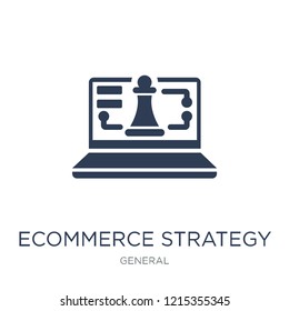 ecommerce strategy icon. Trendy flat vector ecommerce strategy icon on white background from general collection, vector illustration can be use for web and mobile, eps10
