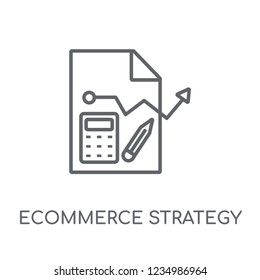 ecommerce strategy linear icon. Modern outline ecommerce strategy logo concept on white background from General collection. Suitable for use on web apps, mobile apps and print media.