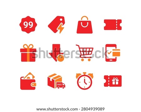 E-commerce Super Sale and Mega Discount Promo Icons