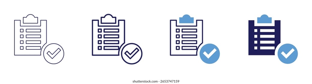 Ecommerce survey icon in 4 different styles. Thin Line, Line, Bold Line, Duotone. Duotone style. Editable stroke.
